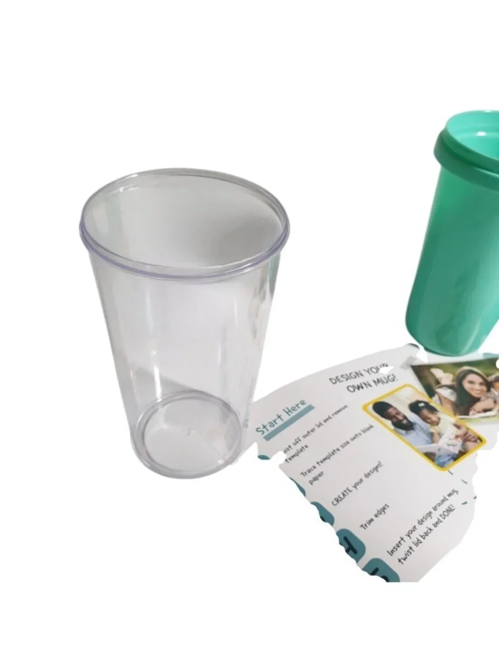 Mint Green Travel Mug Plastic Tumbler Design Your Own Divided Insert Mother Fath